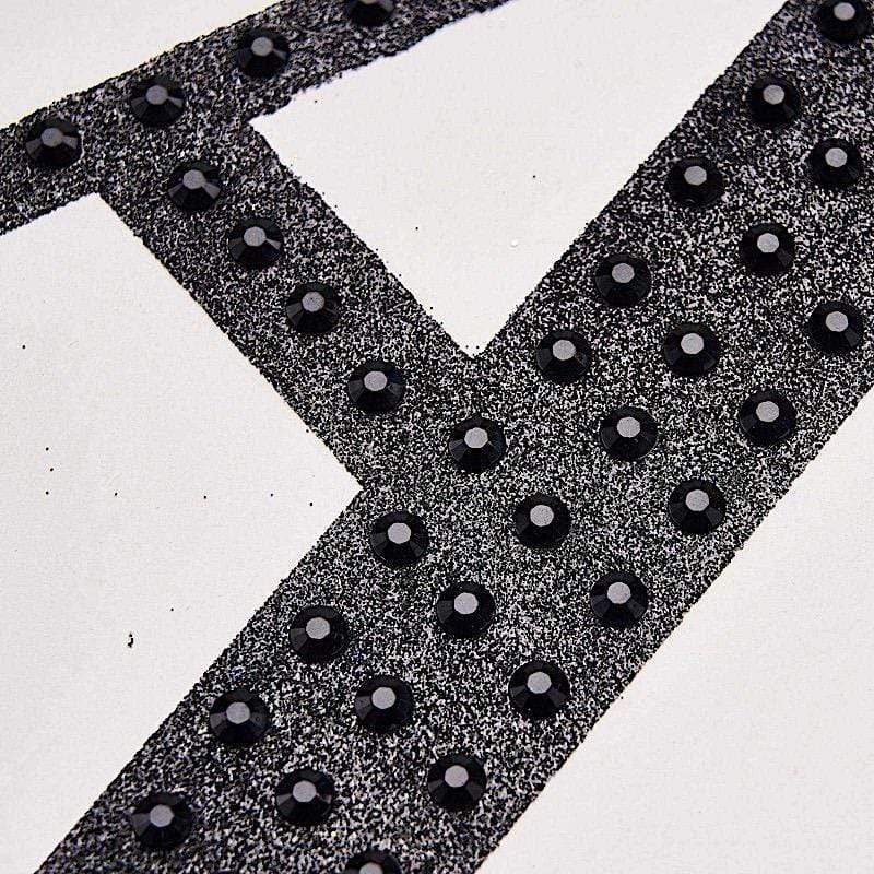 6 in Letter Black Self-Adhesive Rhinestones Gems Sticker