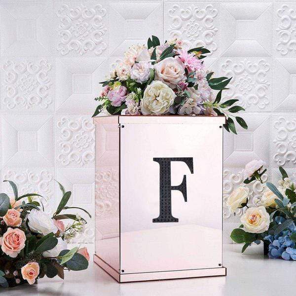 6 in Letter Black Self-Adhesive Rhinestones Gems Sticker
