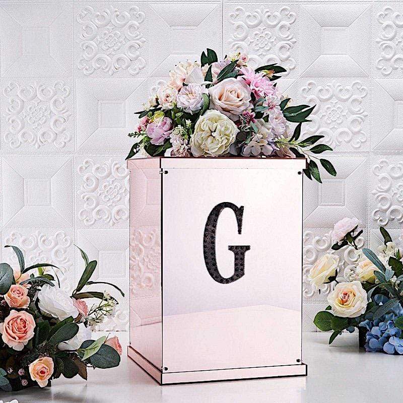 6 in Letter Black Self-Adhesive Rhinestones Gems Sticker