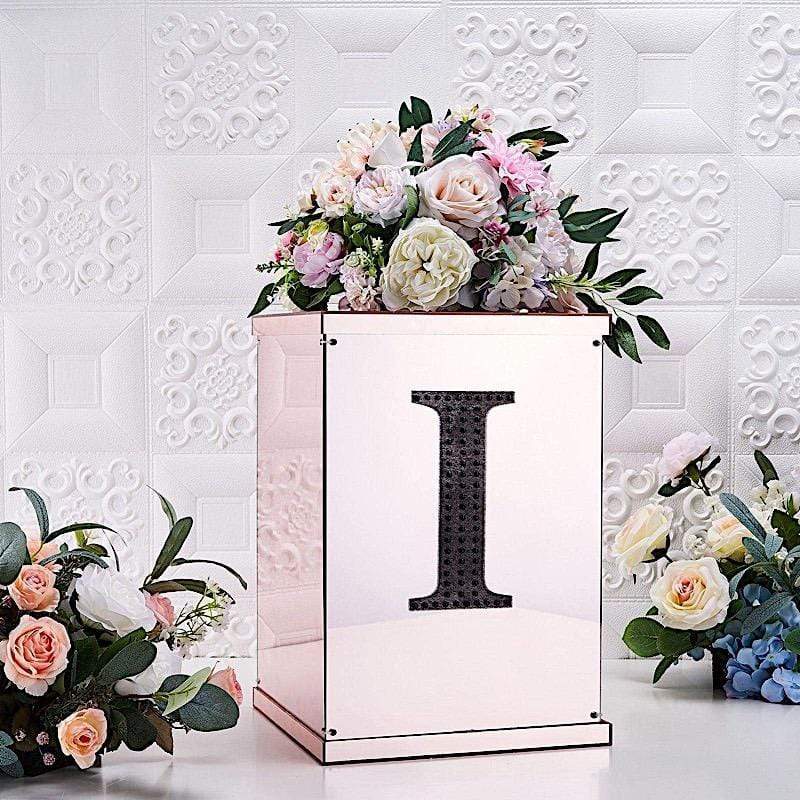 6 in Letter Black Self-Adhesive Rhinestones Gems Sticker