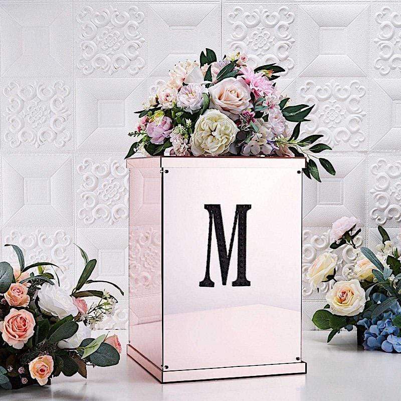 6 in Letter Black Self-Adhesive Rhinestones Gems Sticker