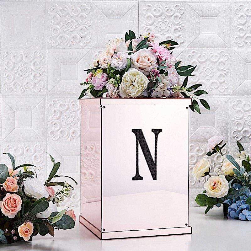 6 in Letter Black Self-Adhesive Rhinestones Gems Sticker