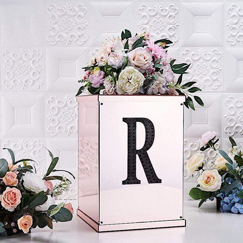 6 in Letter Black Self-Adhesive Rhinestones Gems Sticker
