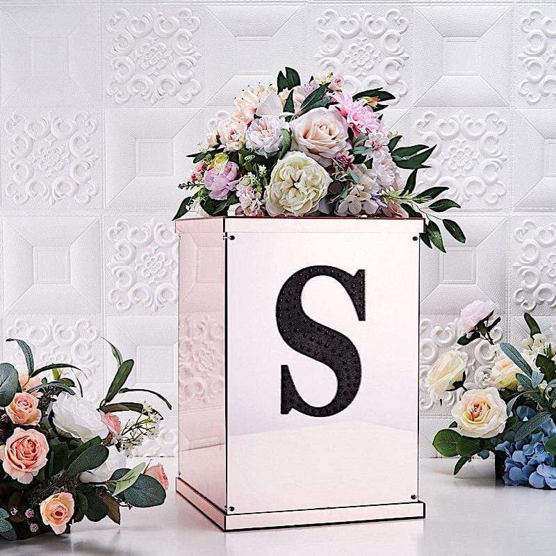 6 in Letter Black Self-Adhesive Rhinestones Gems Sticker