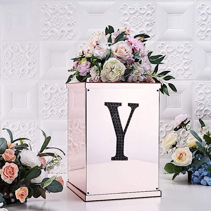 6 in Letter Black Self-Adhesive Rhinestones Gems Sticker