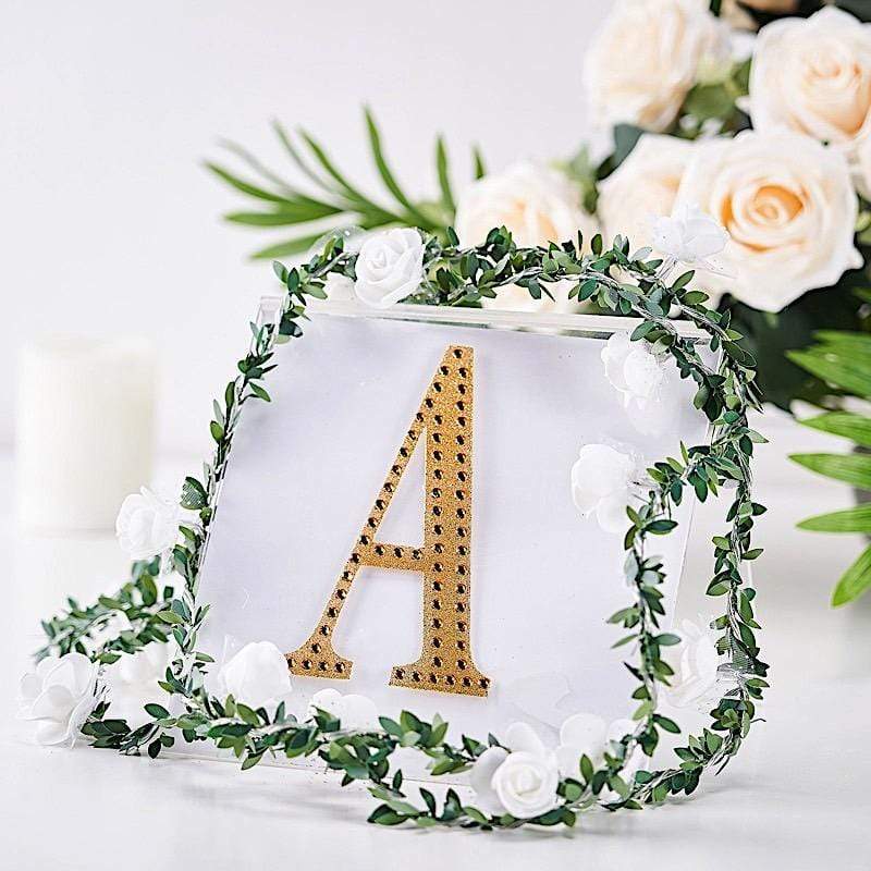6 in Letter Gold Self-Adhesive Rhinestones Gems Sticker