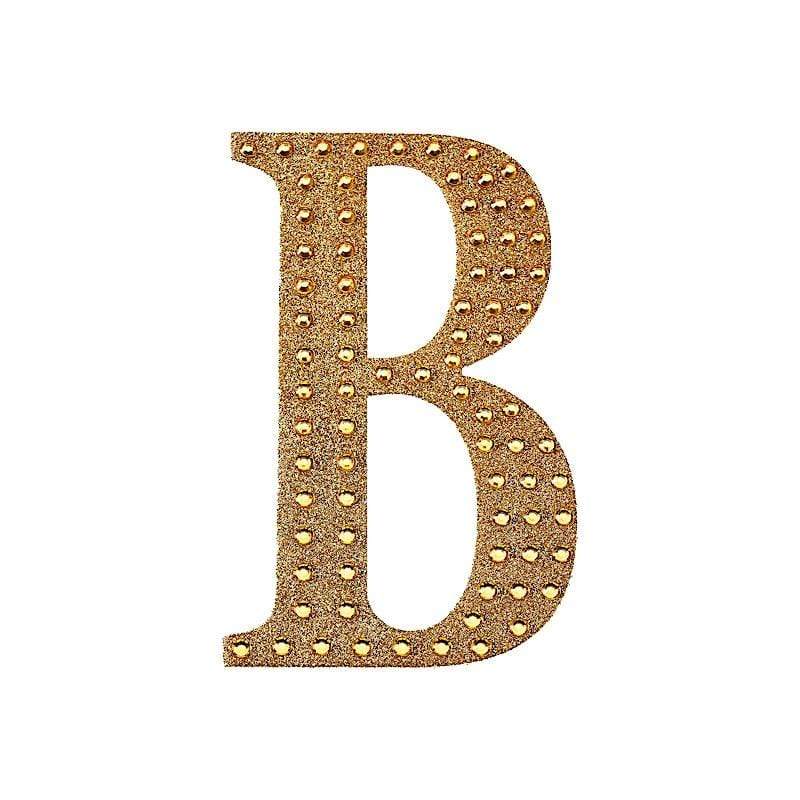 6 in Letter Gold Self-Adhesive Rhinestones Gems Sticker