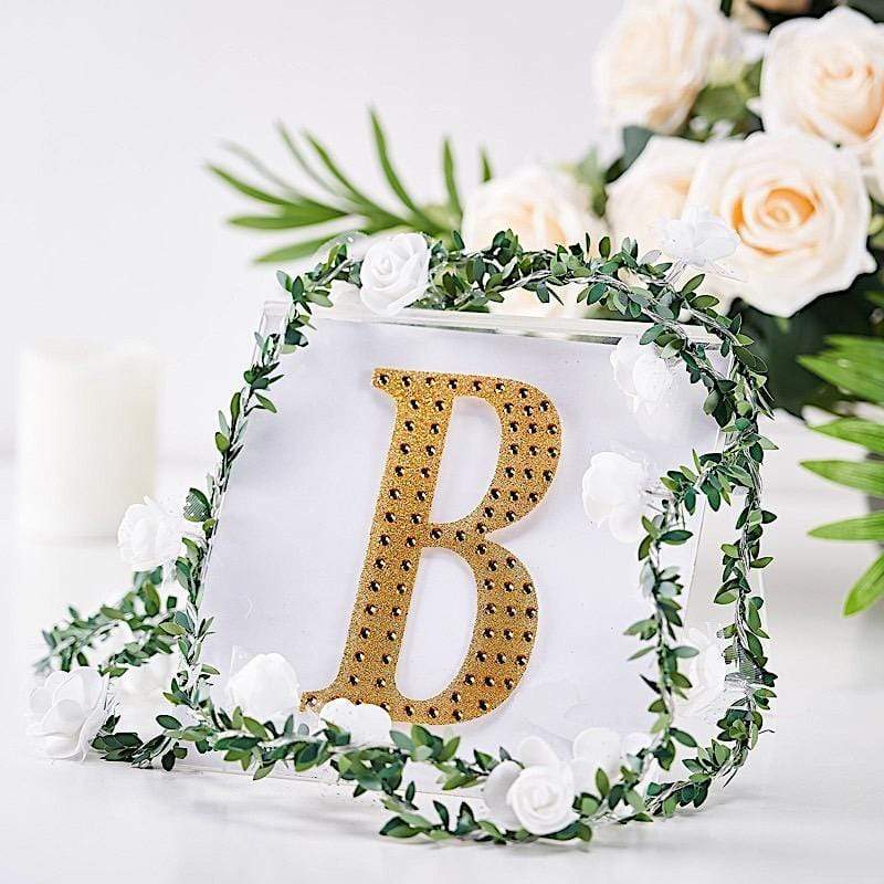 6 in Letter Gold Self-Adhesive Rhinestones Gems Sticker