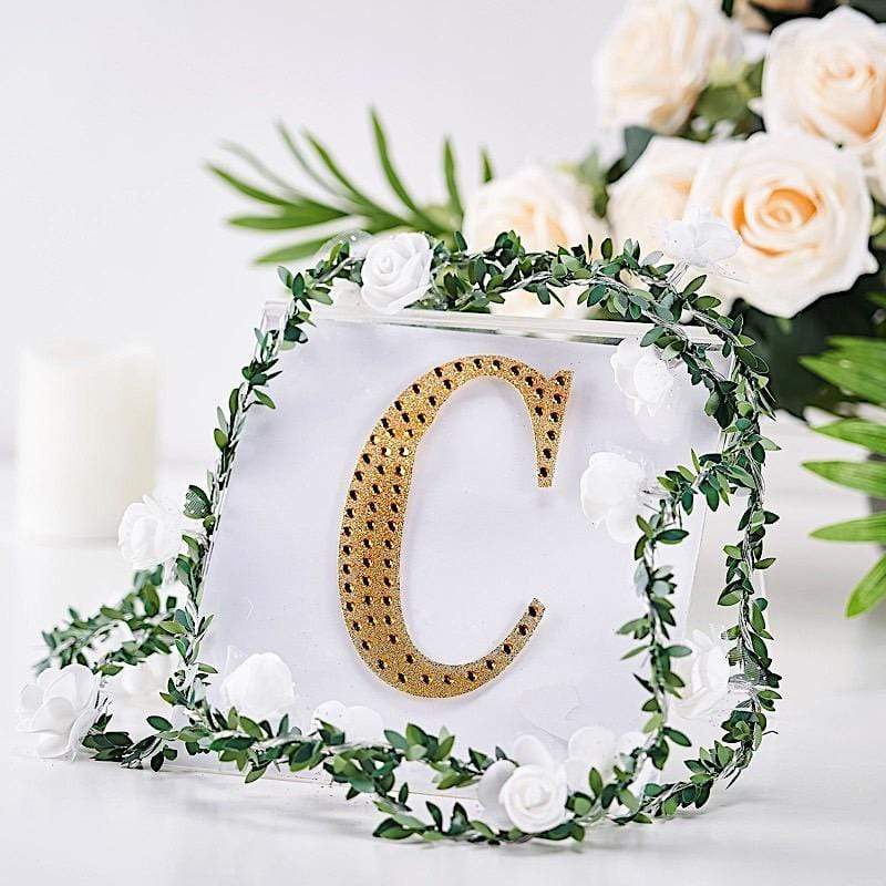 6 in Letter Gold Self-Adhesive Rhinestones Gems Sticker