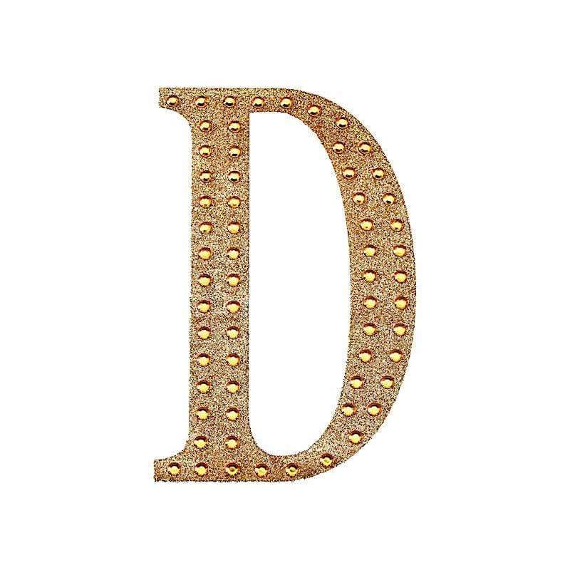 6 in Letter Gold Self-Adhesive Rhinestones Gems Sticker