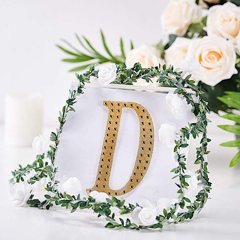 6 in Letter Gold Self-Adhesive Rhinestones Gems Sticker