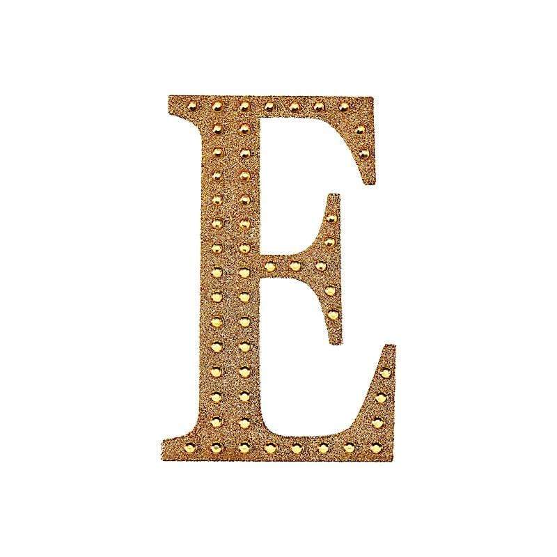 6 in Letter Gold Self-Adhesive Rhinestones Gems Sticker