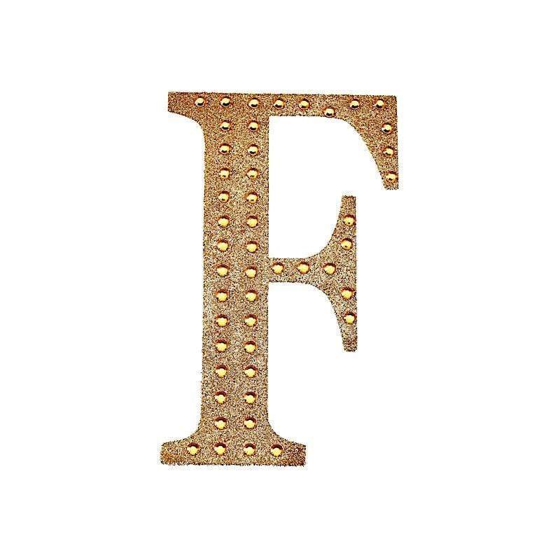 6 in Letter Gold Self-Adhesive Rhinestones Gems Sticker