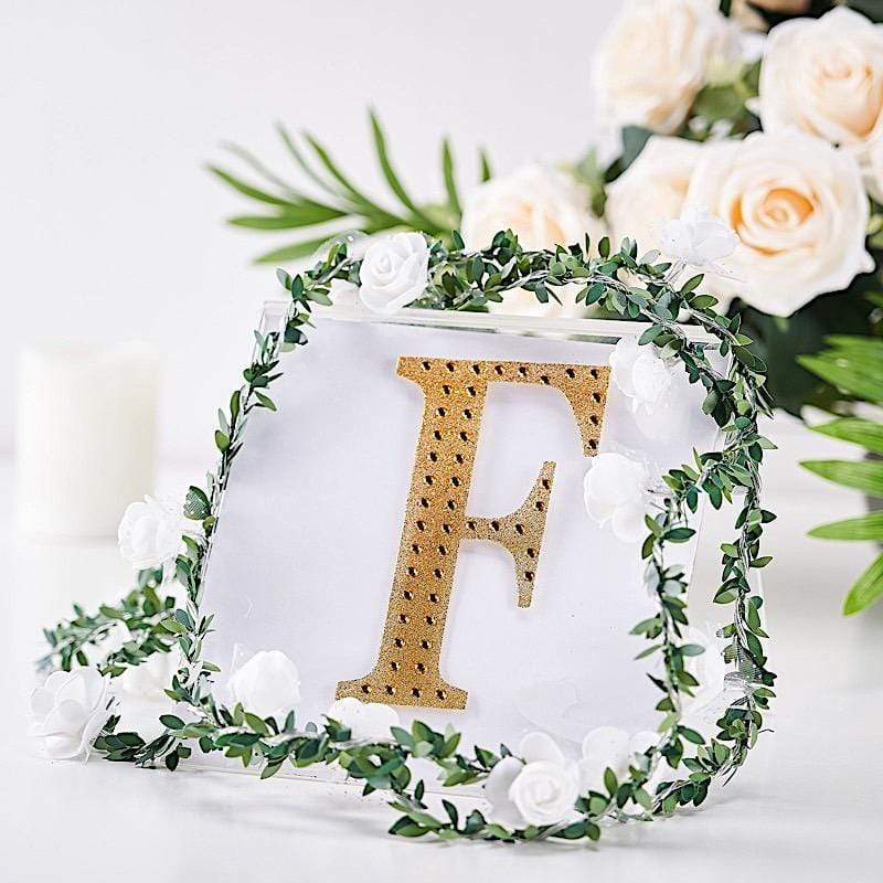 6 in Letter Gold Self-Adhesive Rhinestones Gems Sticker