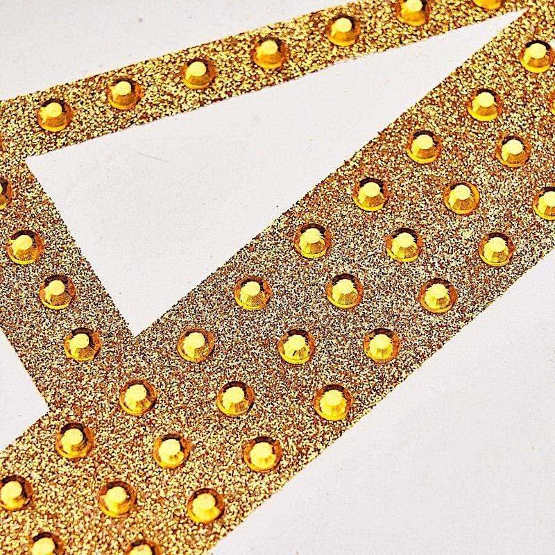 6 in Letter Gold Self-Adhesive Rhinestones Gems Sticker