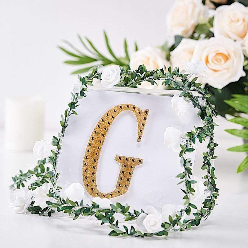 6 in Letter Gold Self-Adhesive Rhinestones Gems Sticker