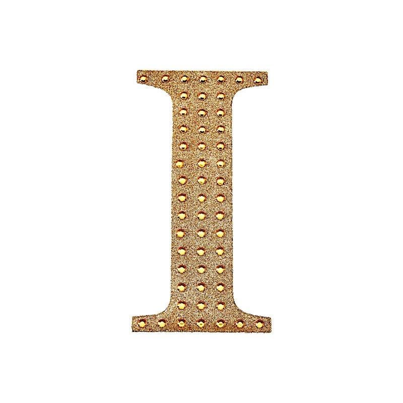 6 in Letter Gold Self-Adhesive Rhinestones Gems Sticker