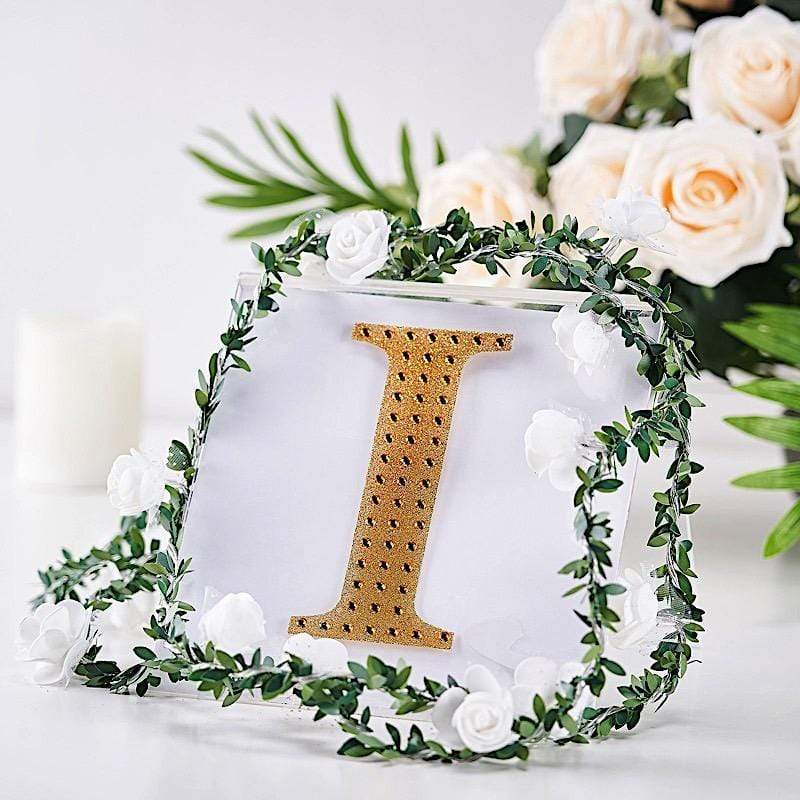6 in Letter Gold Self-Adhesive Rhinestones Gems Sticker