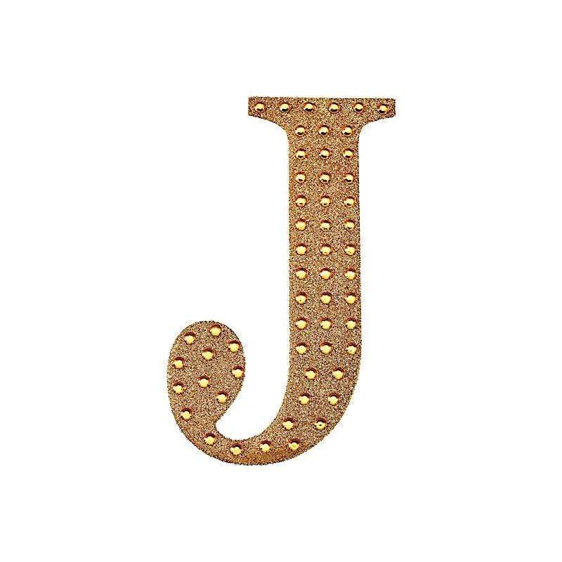 6 in Letter Gold Self-Adhesive Rhinestones Gems Sticker