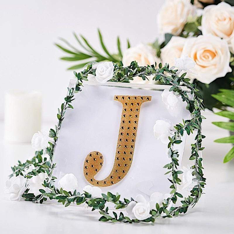 6 in Letter Gold Self-Adhesive Rhinestones Gems Sticker