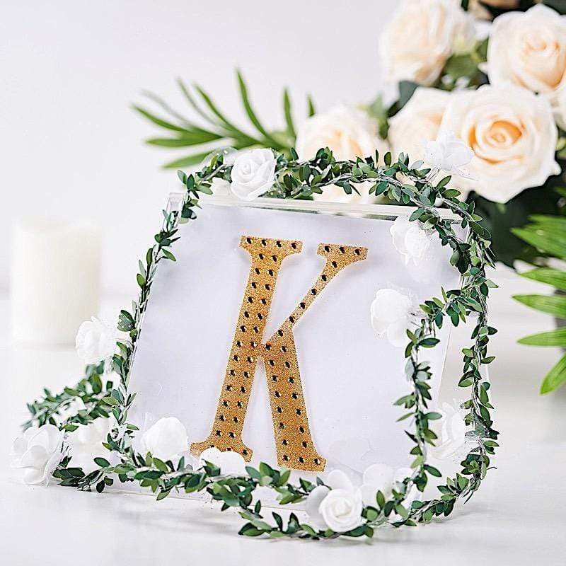 6 in Letter Gold Self-Adhesive Rhinestones Gems Sticker