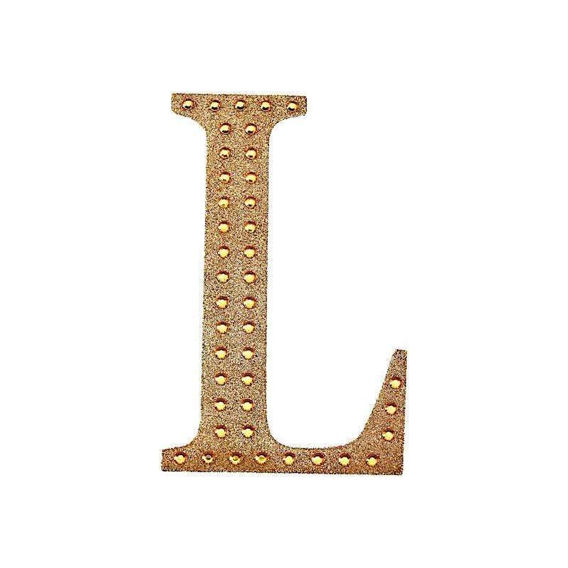 6 in Letter Gold Self-Adhesive Rhinestones Gems Sticker