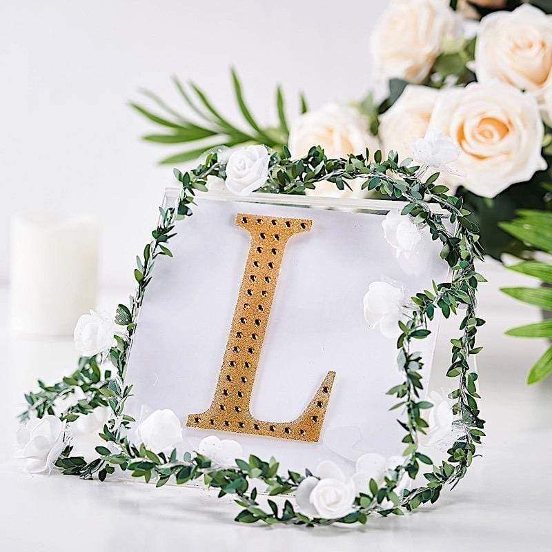 6 in Letter Gold Self-Adhesive Rhinestones Gems Sticker