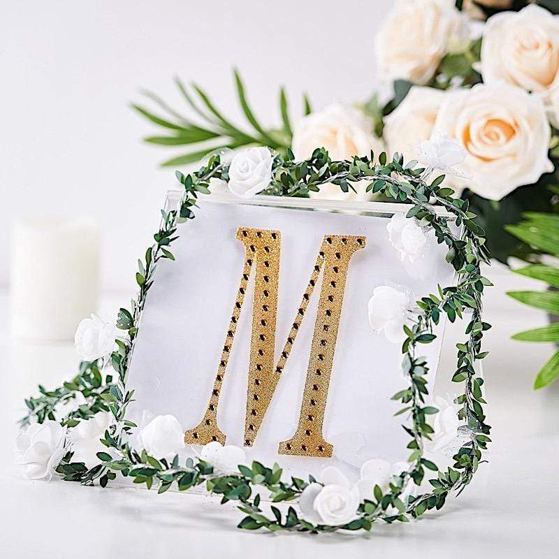 6 in Letter Gold Self-Adhesive Rhinestones Gems Sticker