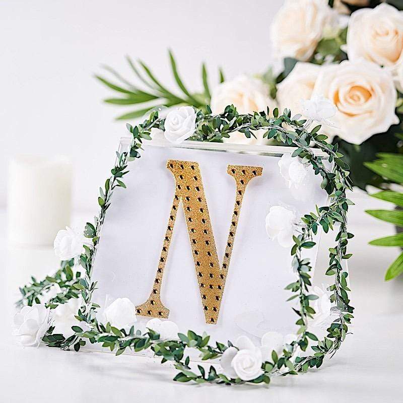 6 in Letter Gold Self-Adhesive Rhinestones Gems Sticker