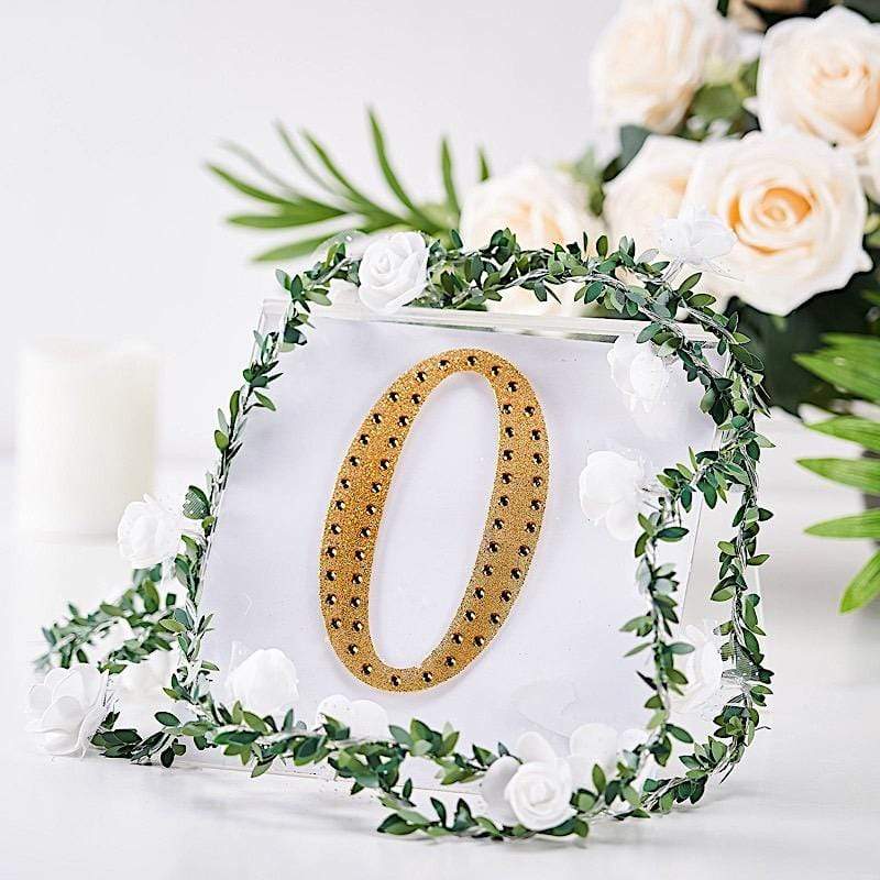 6 in Letter Gold Self-Adhesive Rhinestones Gems Sticker
