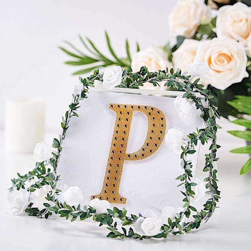 6 in Letter Gold Self-Adhesive Rhinestones Gems Sticker