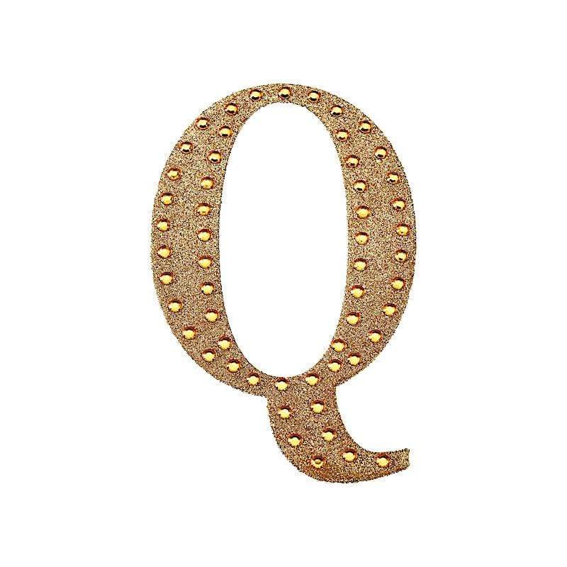 6 in Letter Gold Self-Adhesive Rhinestones Gems Sticker