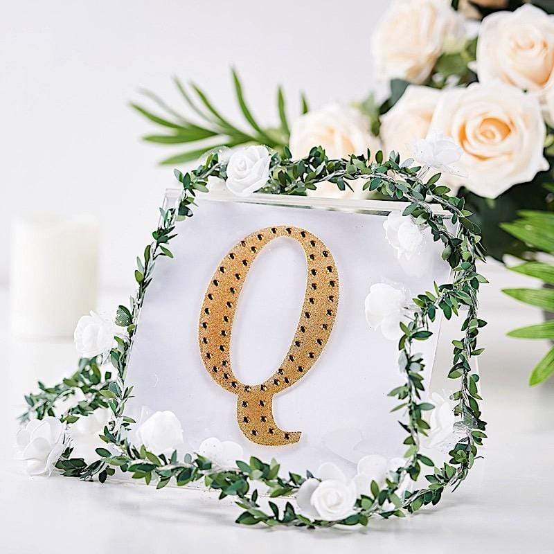 6 in Letter Gold Self-Adhesive Rhinestones Gems Sticker