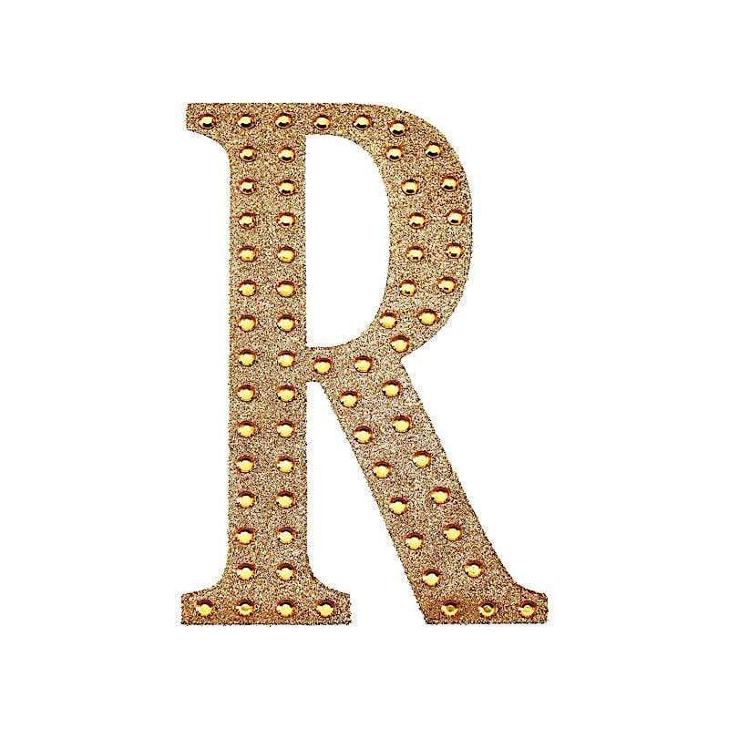 6 in Letter Gold Self-Adhesive Rhinestones Gems Sticker