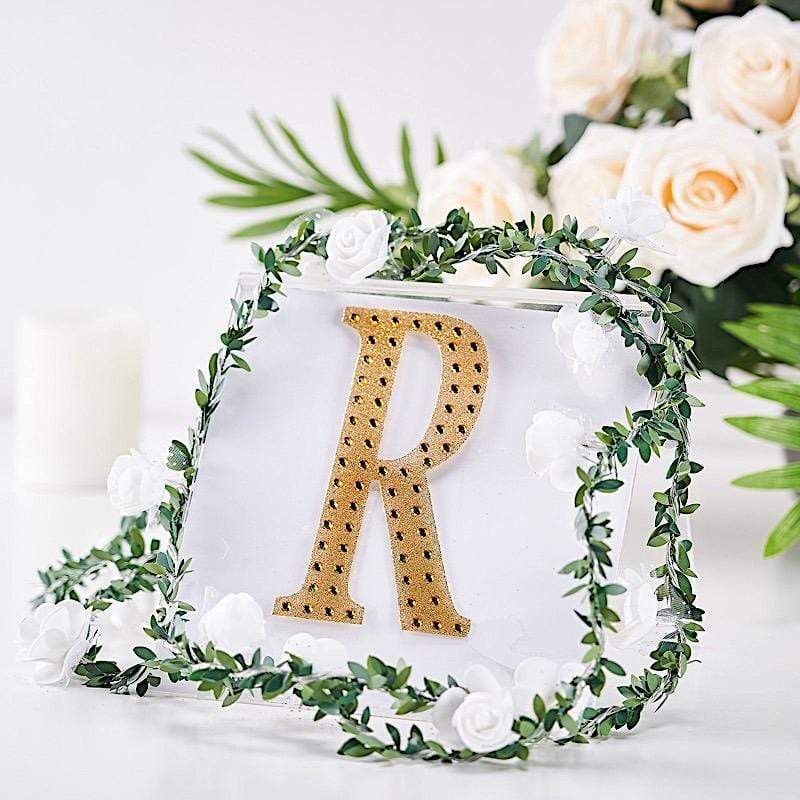 6 in Letter Gold Self-Adhesive Rhinestones Gems Sticker