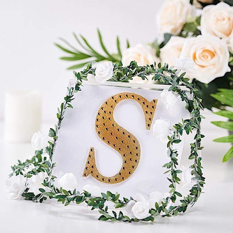 6 in Letter Gold Self-Adhesive Rhinestones Gems Sticker