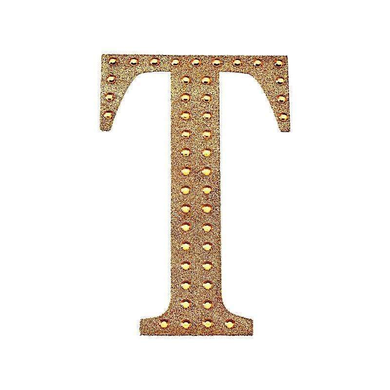 6 in Letter Gold Self-Adhesive Rhinestones Gems Sticker