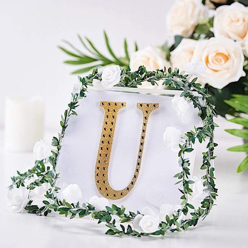 6 in Letter Gold Self-Adhesive Rhinestones Gems Sticker