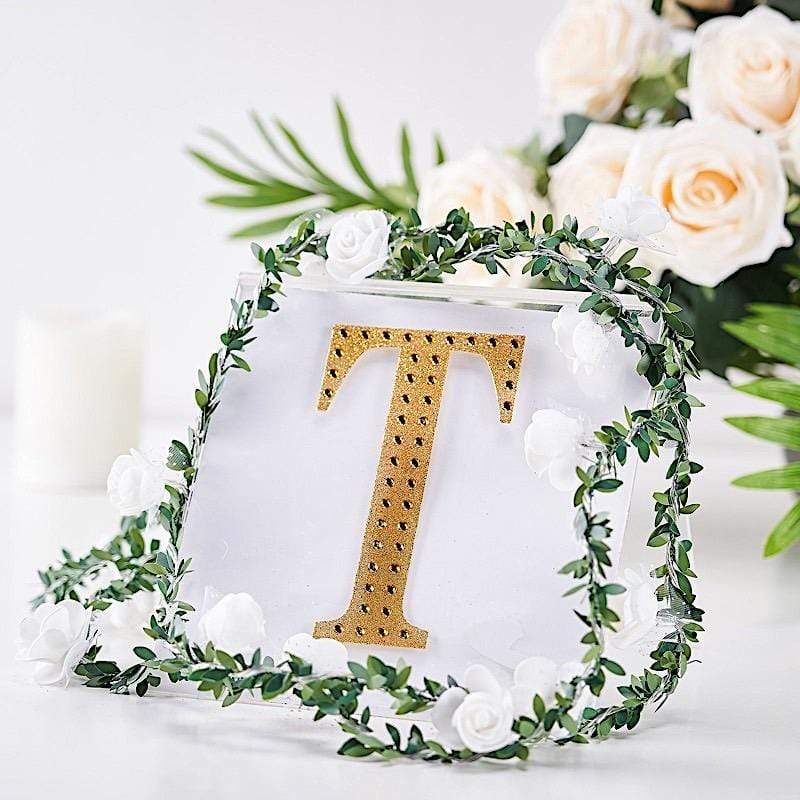 6 in Letter Gold Self-Adhesive Rhinestones Gems Sticker