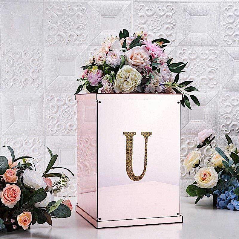 6 in Letter Gold Self-Adhesive Rhinestones Gems Sticker