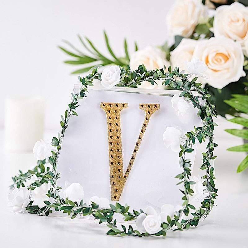 6 in Letter Gold Self-Adhesive Rhinestones Gems Sticker