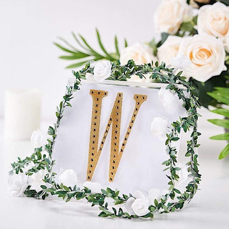 6 in Letter Gold Self-Adhesive Rhinestones Gems Sticker