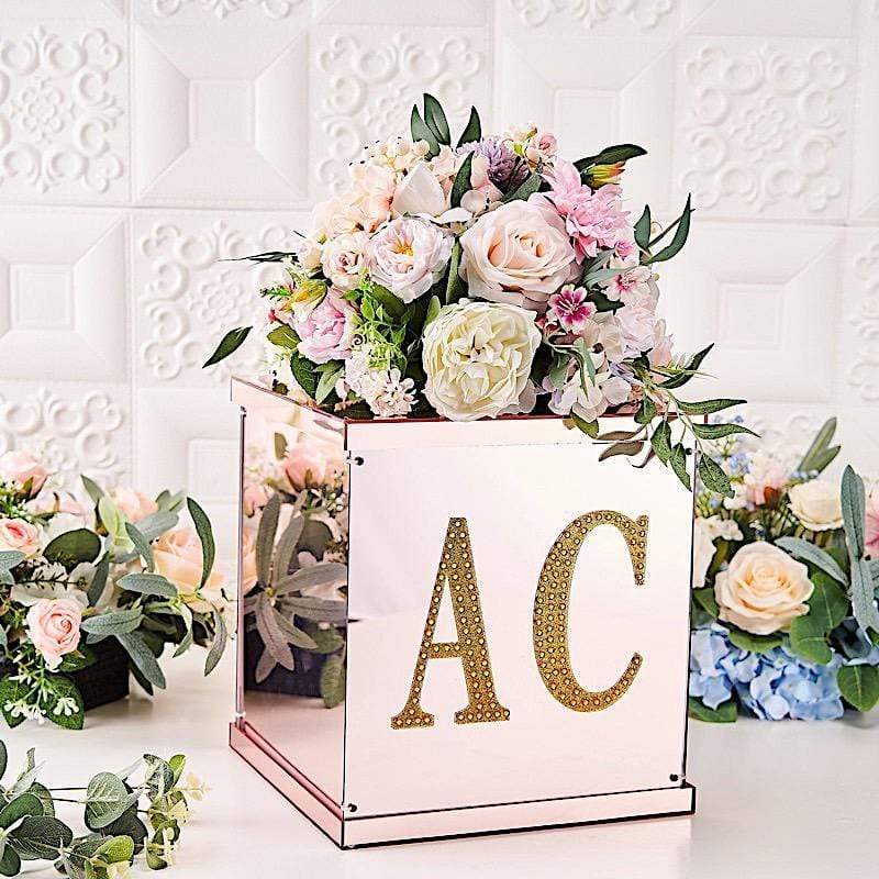 6 in Letter Gold Self-Adhesive Rhinestones Gems Sticker