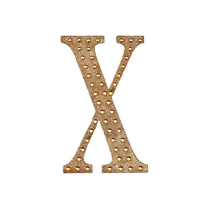 6 in Letter Gold Self-Adhesive Rhinestones Gems Sticker