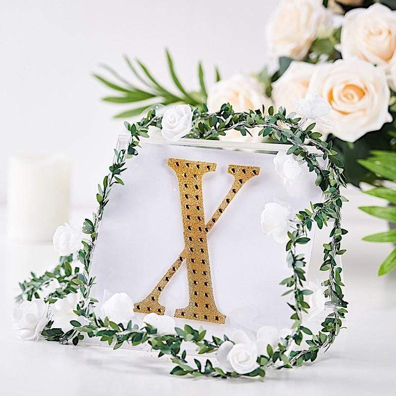 6 in Letter Gold Self-Adhesive Rhinestones Gems Sticker