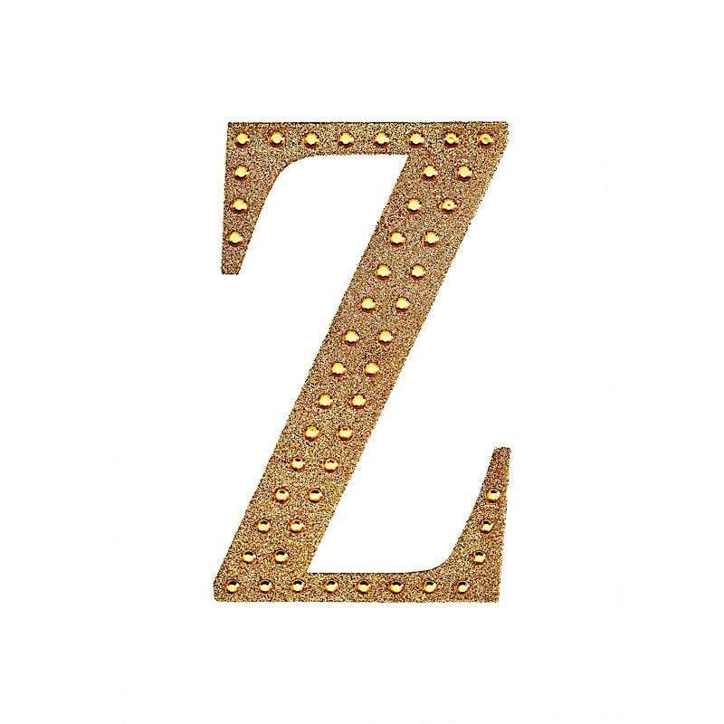6 in Letter Gold Self-Adhesive Rhinestones Gems Sticker