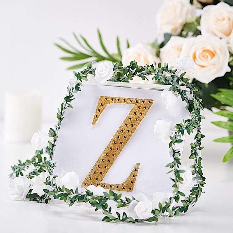 6 in Letter Gold Self-Adhesive Rhinestones Gems Sticker