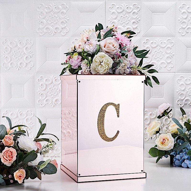 6 in Letter Gold Self-Adhesive Rhinestones Gems Sticker