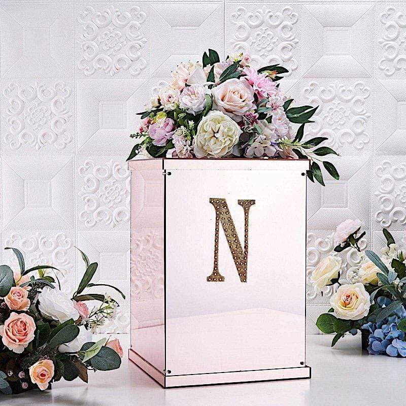 6 in Letter Gold Self-Adhesive Rhinestones Gems Sticker