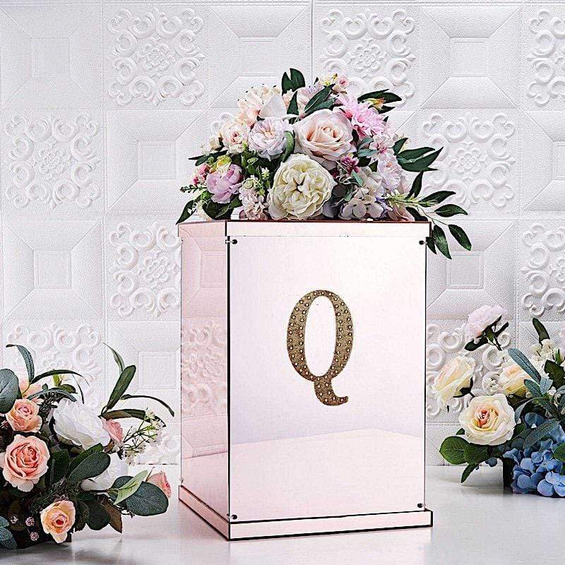 6 in Letter Gold Self-Adhesive Rhinestones Gems Sticker